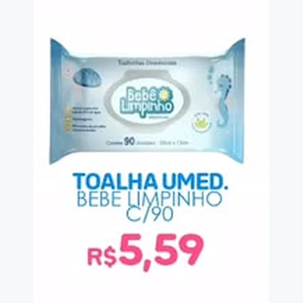 Toalha Umedecida Bebe Limpinho 90 un