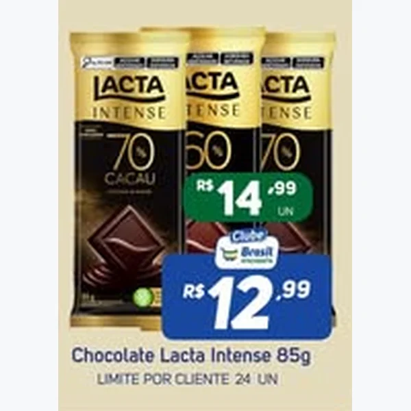 Recorte do encarte de Chocolate Intense Lacta 85 g