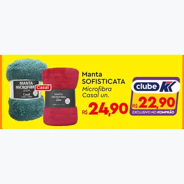 Recorte do encarte de Manta Microfibra Casal Sofisticata