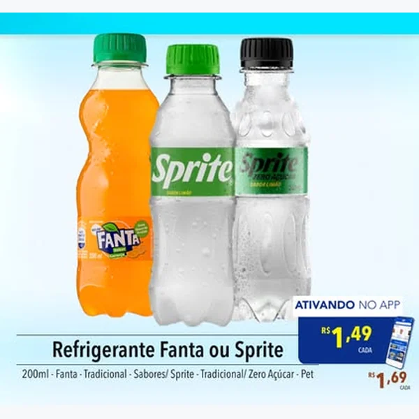 Recorte do encarte de Refrigerante Sprite 200 ml