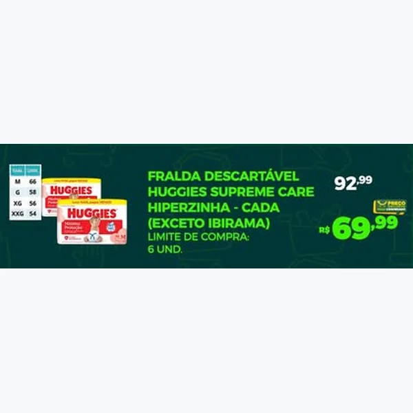 Fralda Descartável Supreme Care Huggies