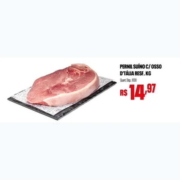 Recorte do encarte de Pernil Suíno com Osso D'tália Resfriado