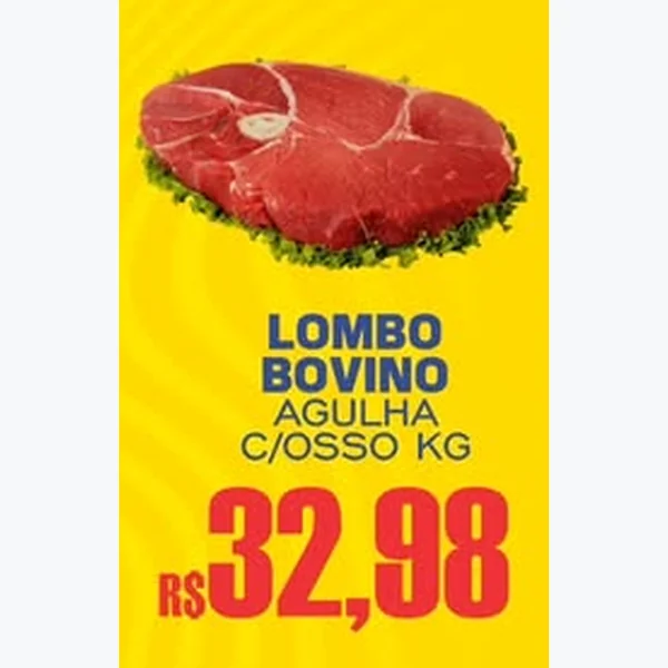 Recorte do encarte de Lombo Bovino Agulha C/ Osso