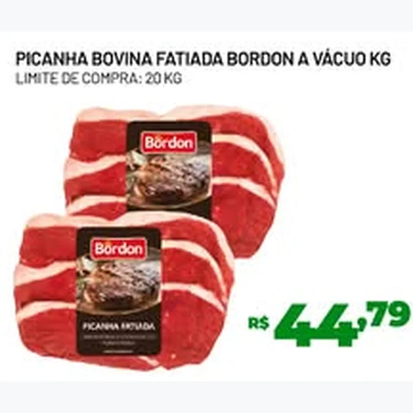 Picanha Bovina Fatiada a Vácuo Bordon