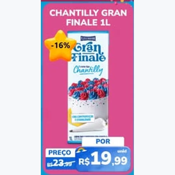 Recorte do encarte de Chantilly Gran Finale 1 L