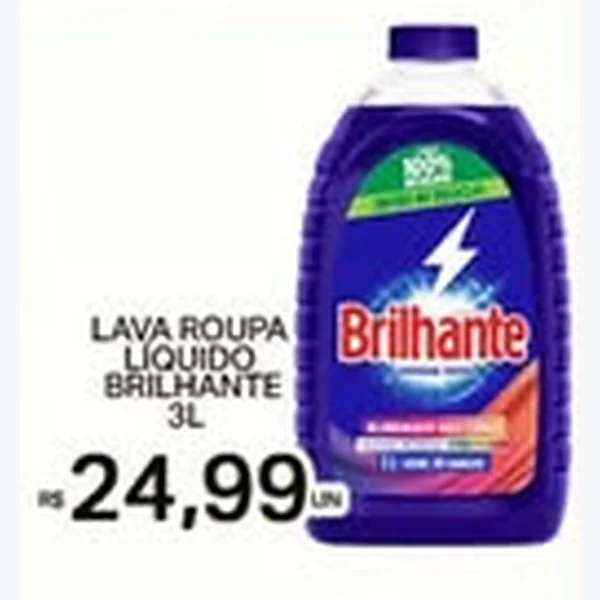 Recorte do encarte de Lava Roupa Líquido Brilhante 3 L