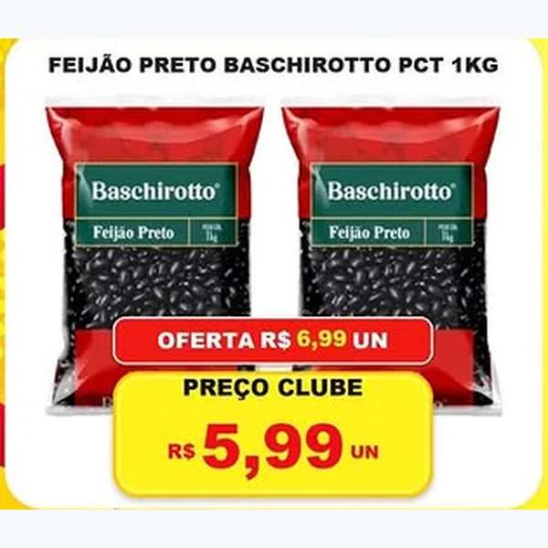 Recorte do encarte de Feijão Preto Baschirotto 1 kg