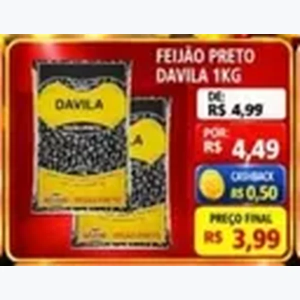 Recorte do encarte de Feijão Preto Davila 1 kg