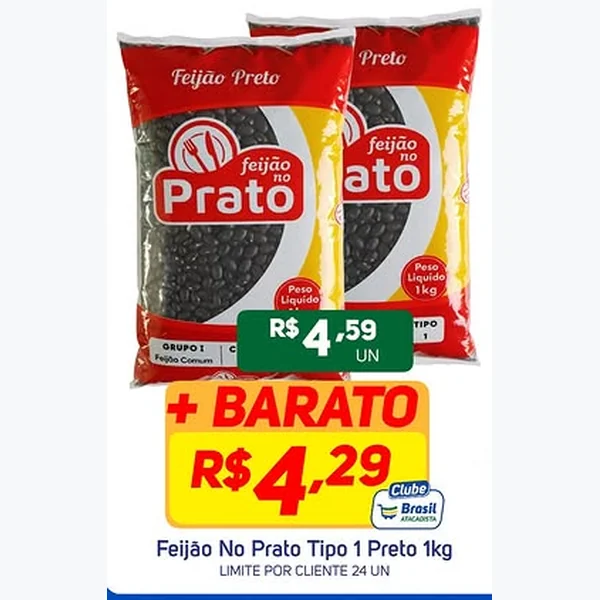 Recorte do encarte de Feijão Preto Tipo 1 Prato 1 kg