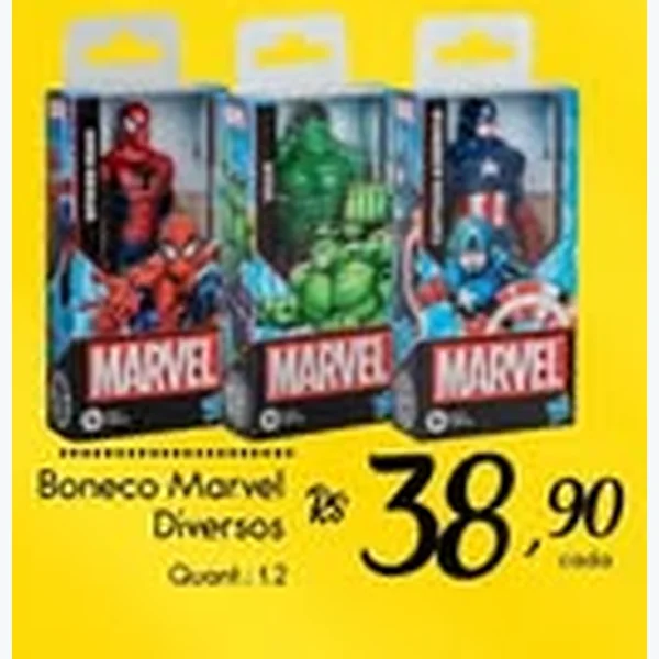Recorte do encarte de Boneco Diversos Marvel