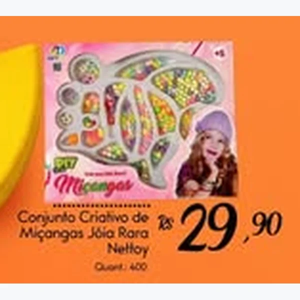 Recorte do encarte de Conjunto Criativo de Miçangas Jóia Rara Nettoy