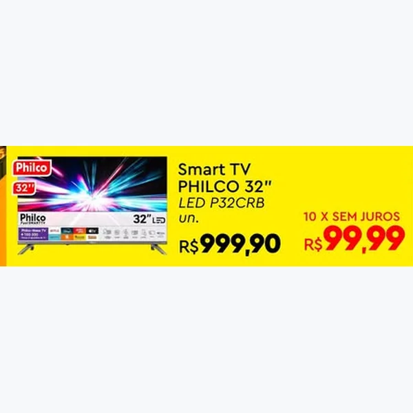 Recorte do encarte de Smart Tv Led P32crb Philco