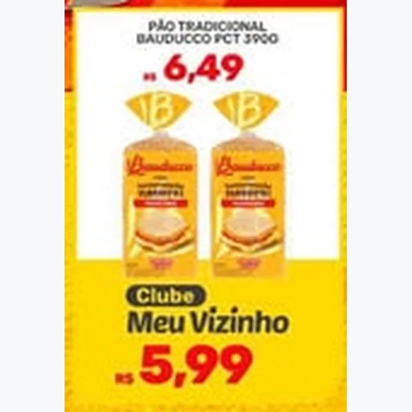 Recorte do encarte de Pão Tradicional Bauducco 390 g