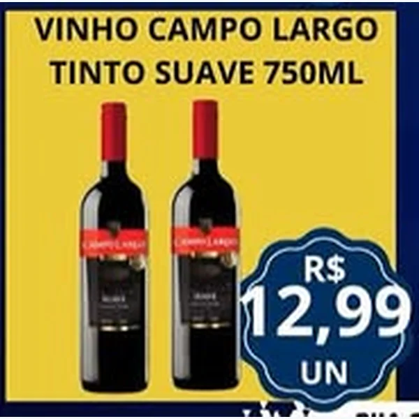 Recorte do encarte de Vinho Tinto Suave Campo Largo 750 ml