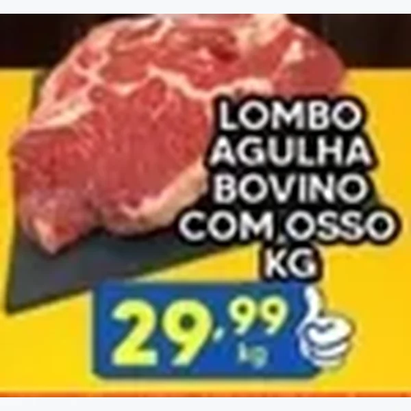 Recorte do encarte de Lombo Agulha Bovino com Osso