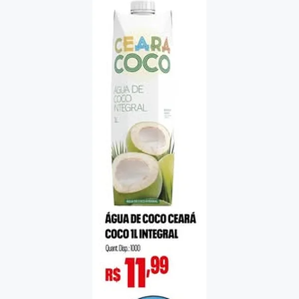 Recorte do encarte de Água de Coco Integral Ceará Coco 1 L