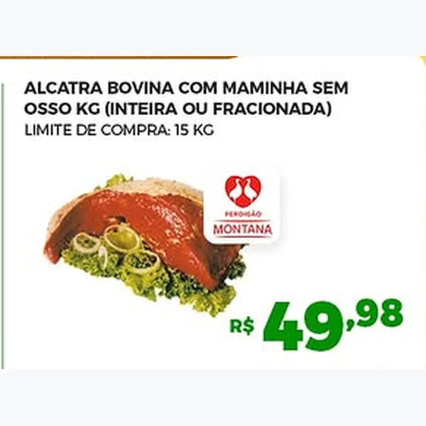 Recorte do encarte de Alcatra Bovina com Maminha sem Osso