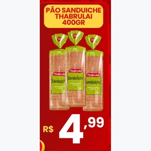 Pão Sanduíche Thabrulai 400 g