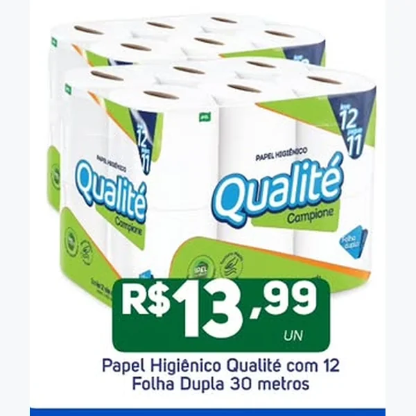 Papel Higiênico Folha Dupla Qualité 12 un × 30 un
