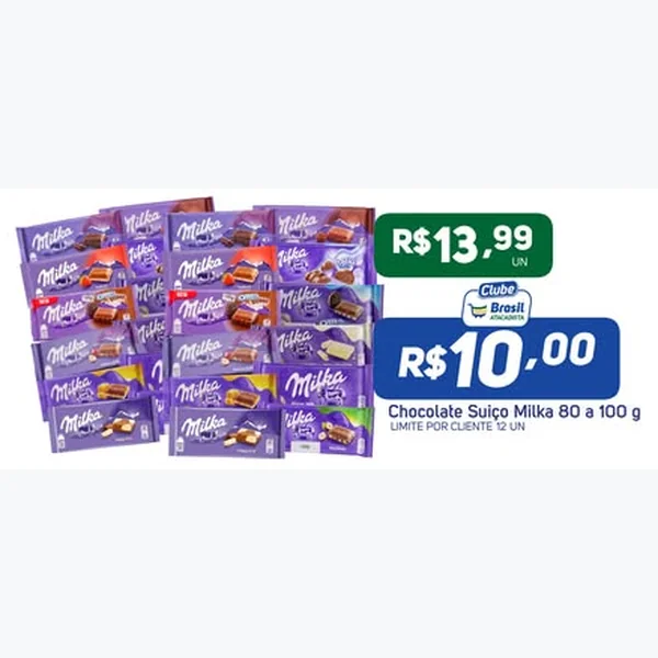 Recorte do encarte de Chocolate Suíço Milka 100 g