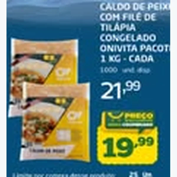 Caldo de Peixe com Filé de Tilápia Congelado Onivita 1 kg