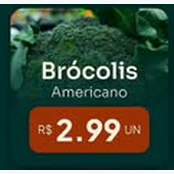 Recorte do encarte de Brócolis Americano