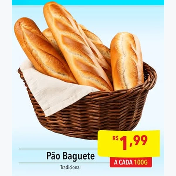 Recorte do encarte de Pão Baguete Tradicional