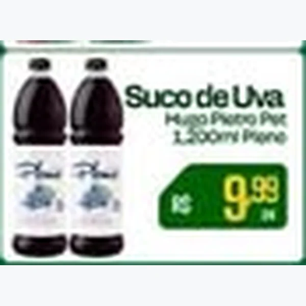 Recorte do encarte de Suco de Uva Hugo Pietro 1200 ml