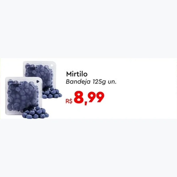 Recorte do encarte de Mirtilo 125 g