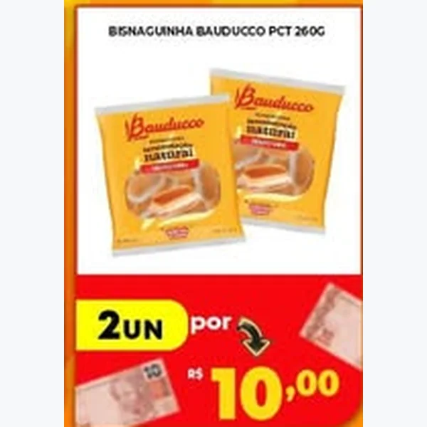 Recorte do encarte de Bisnaguinha Bauducco 260 g