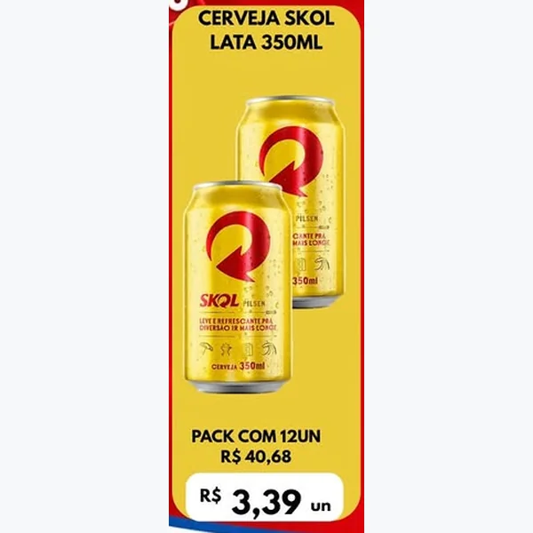 Cerveja Pilsen Skol 350 ml