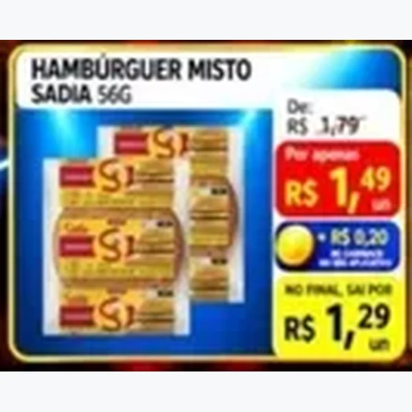 Hambúrguer Misto Sadia 56 g