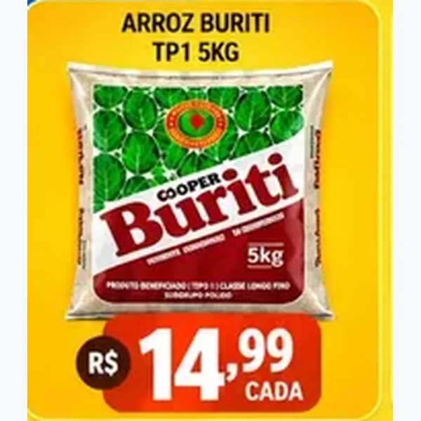 Recorte do encarte de Arroz Buriti 5 kg