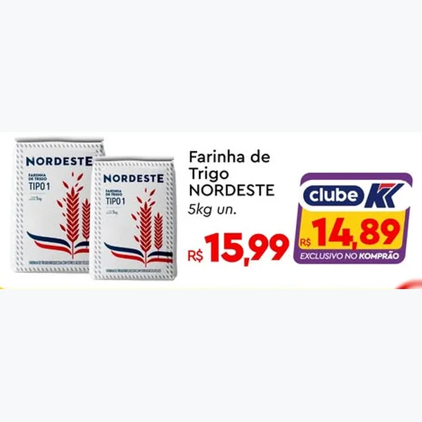 Recorte do encarte de Farinha de Trigo NORDESTE 5 kg