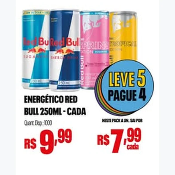 Recorte do encarte de Energético Red Bull 250 ml