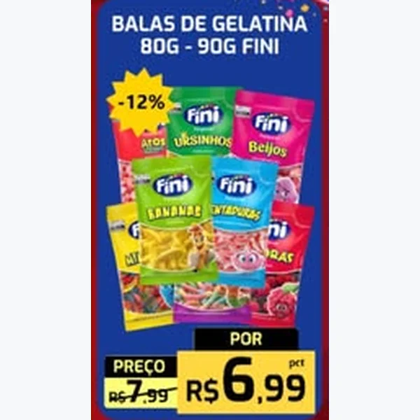 Recorte do encarte de Balas de Gelatina Fini 85 g