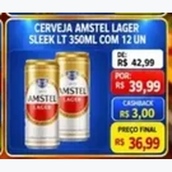 Cerveja Lager Amstel 12 un × 350 ml