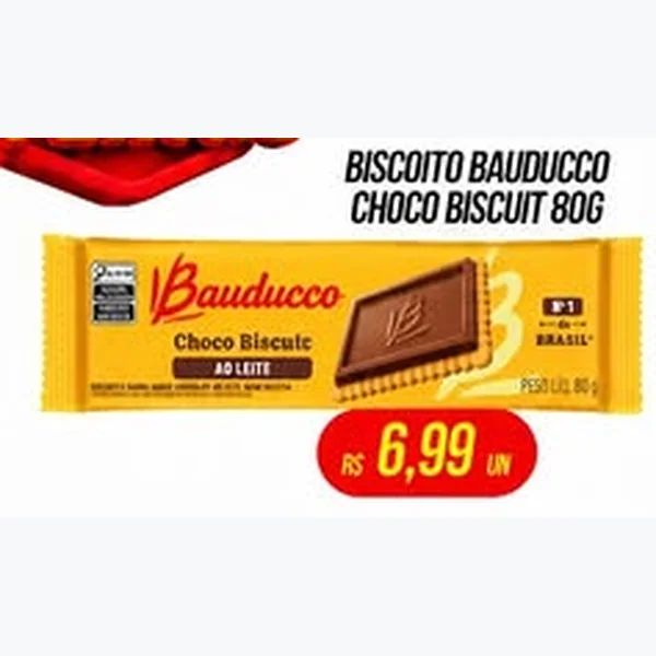 Recorte do encarte de Choco Biscuit Bauducco 80 g