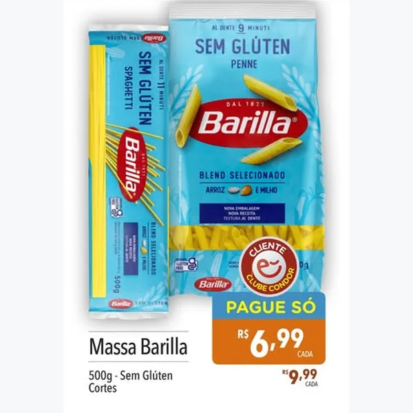 Recorte do encarte de Massa sem Glúten Spaghetti Barilla 500 g