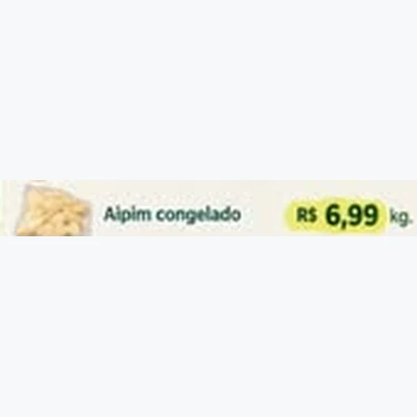 Recorte do encarte de Aipim Congelado
