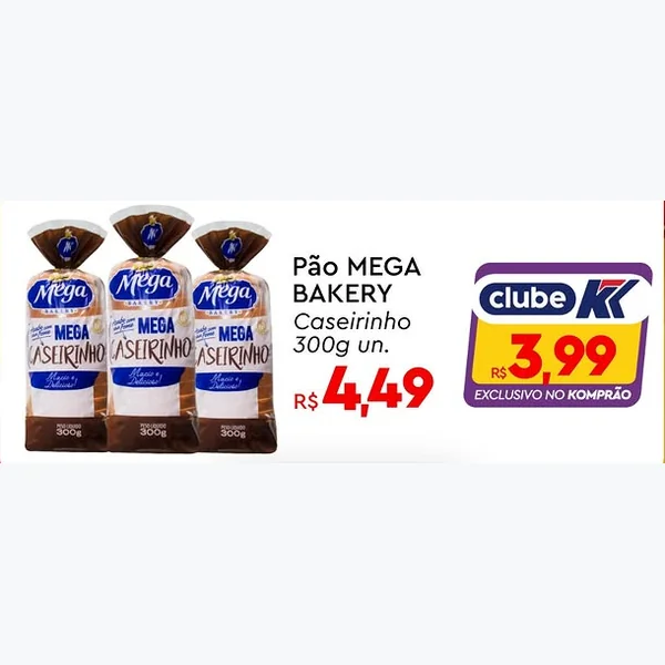 Pão Caseirinho MEGA BAKERY 300 g