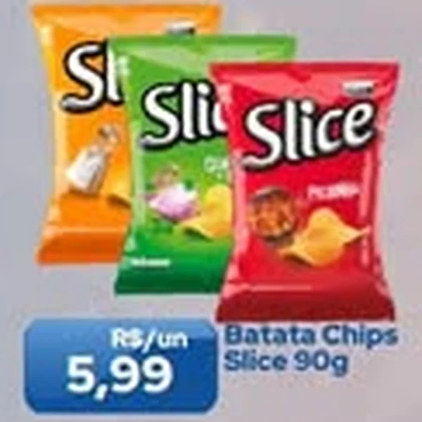 Recorte do encarte de Batata Chips Slice 90 g