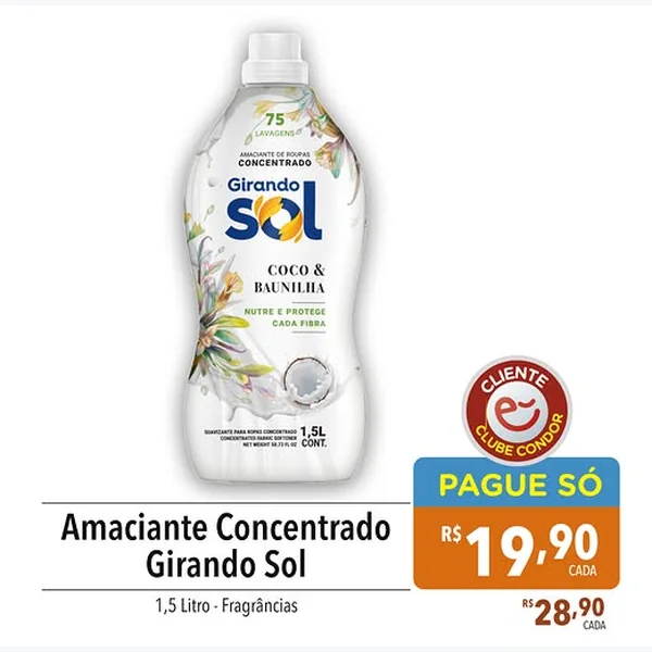 Amaciante Concentrado Girando Sol 1,5 L