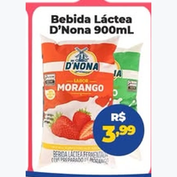 Recorte do encarte de Bebida Láctea D'Nona 900 ml