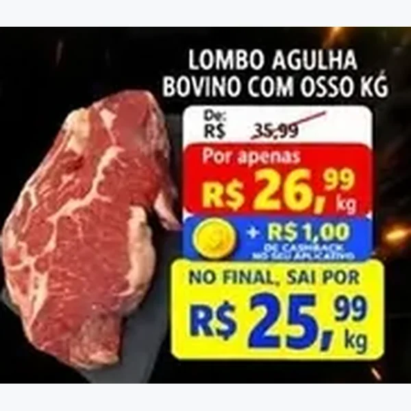 Recorte do encarte de Lombo Agulha Bovino com Osso