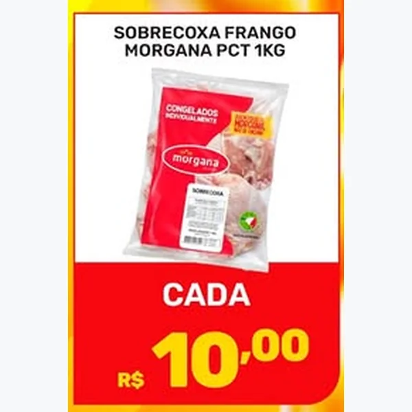 Recorte do encarte de Sobrecoxa de Frango Morgana 1 kg