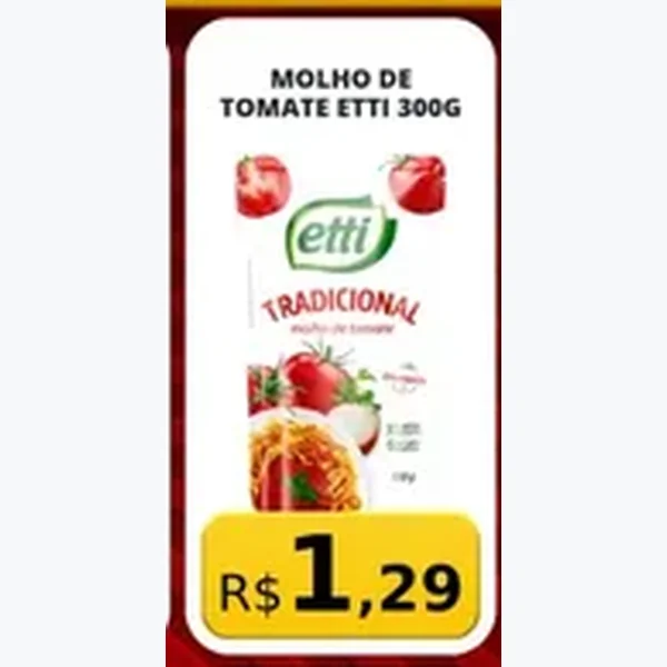 Molho de Tomate Tradicional Etti 300 g