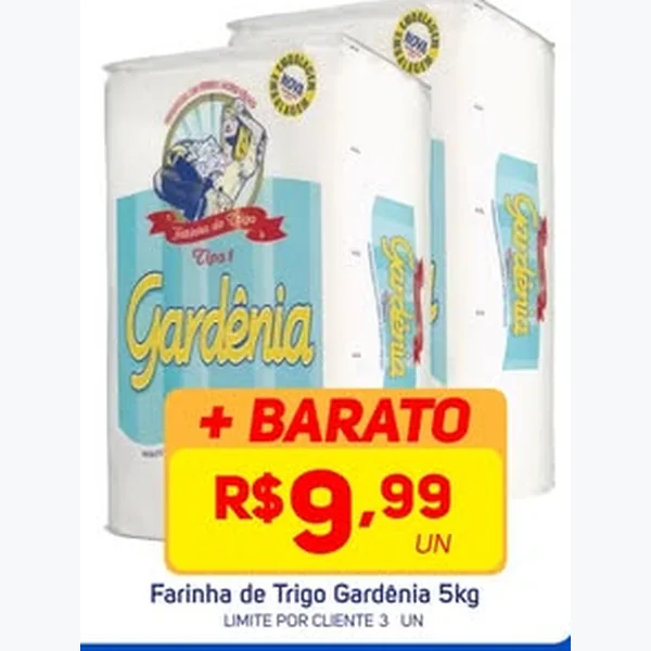 Recorte do encarte de Farinha de Trigo Gardênia 5 kg