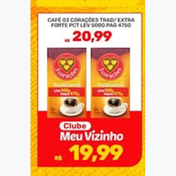 Café Tradicional 3 Corações 500 g
