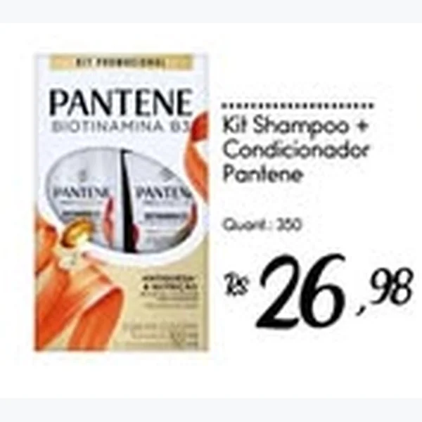 Recorte do encarte de Kit Shampoo + Condicionador Pantene
